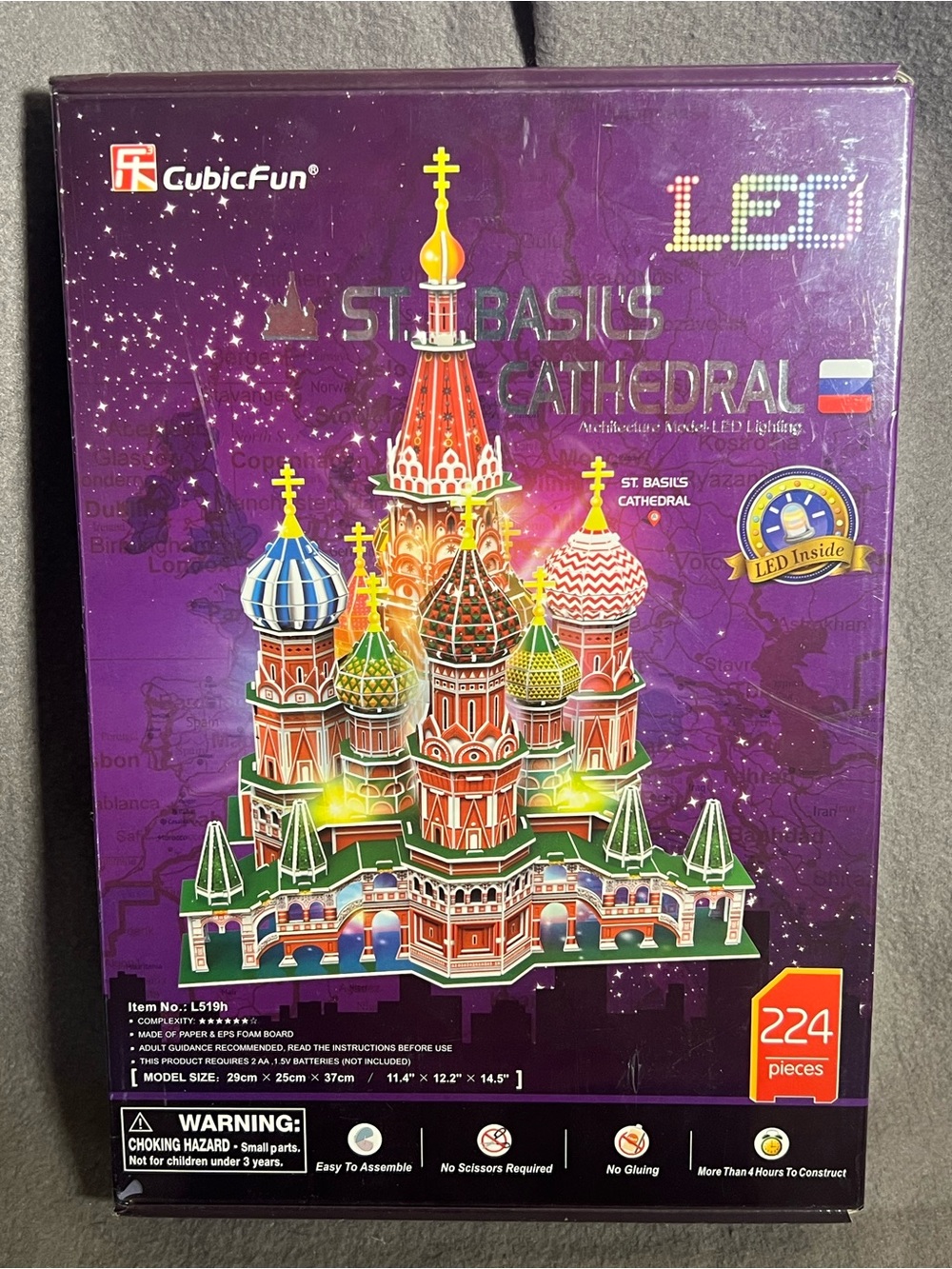 St. Basil's Cathedral 3D LED Building Set – Purple